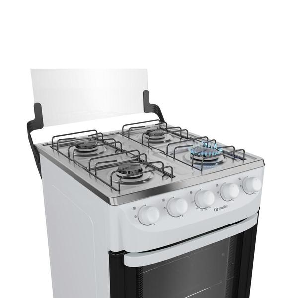 Imagem de Fogão Mueller 4 Bocas Mesa de Inox Branco - MFI4BA