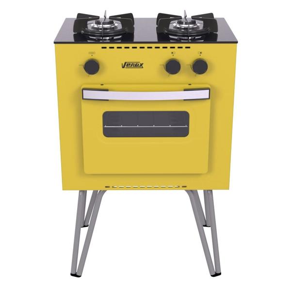 Imagem de Fogão Portátil 2 Bocas Venax Mini Cook Gas Glp Amarelo