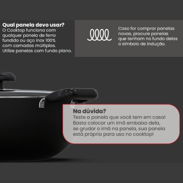 Imagem de Fogão Portátil Elétrico Touch Cooktop Indução ACKI01I - 02 Preto 1 Boca 1200W 220V AGRATTO 14465