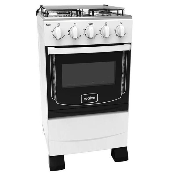 Imagem de Fogão Realce 4 Bocas Ares Manual Mesa De Inox Forno 50L