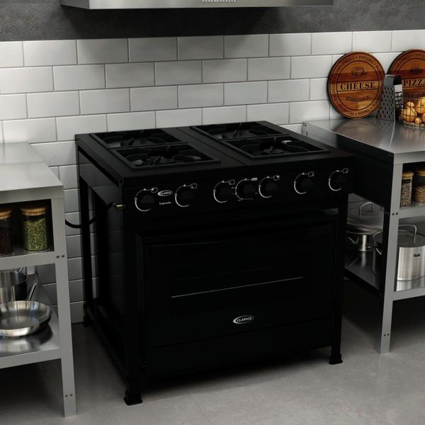 Fogão Semi-industrial 4 Queimadores com Forno 136 - Clarice Eletrodomésticos Imagem de Fogão Semi-industrial 4 Queimadores com Forno 136