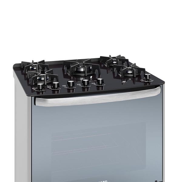 Imagem de Fogão Suggar Master Grill 5 Queimadores Mesa Vidro Prata Inox FGVMTG511PRIX/FGVMTG512PRIX