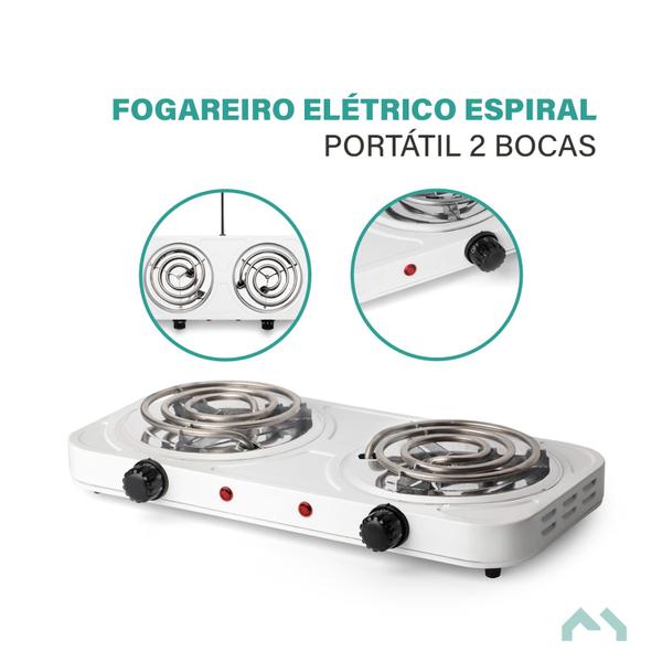 Imagem de Fogareiro 2 bocas portátil Viagem Espiral Cooktop Camping