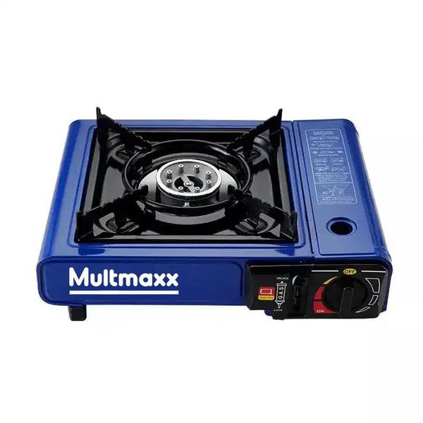 Imagem de Fogareiro a Gas GLP Camping Portatil Acendimento Automático acompanha Maleta Azul Multmaxx