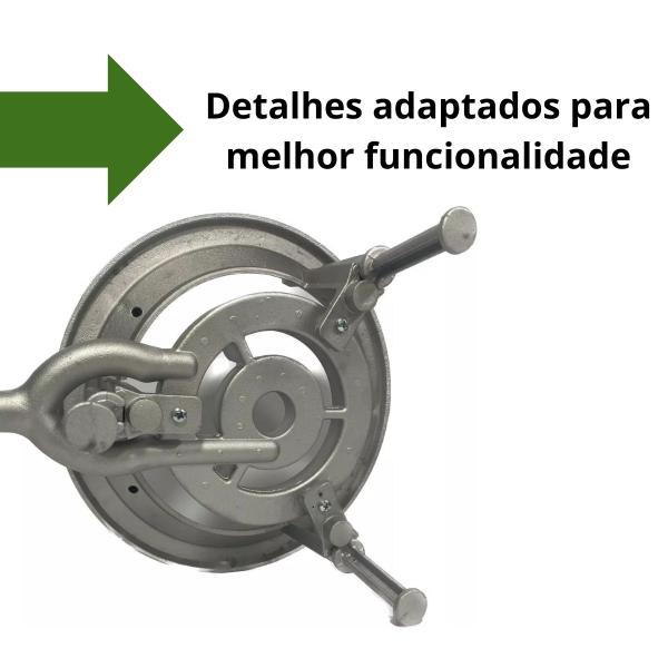 Imagem de Fogareiro Alumínio Alta Pressão Dupla Chama C/ Tripé 40cm