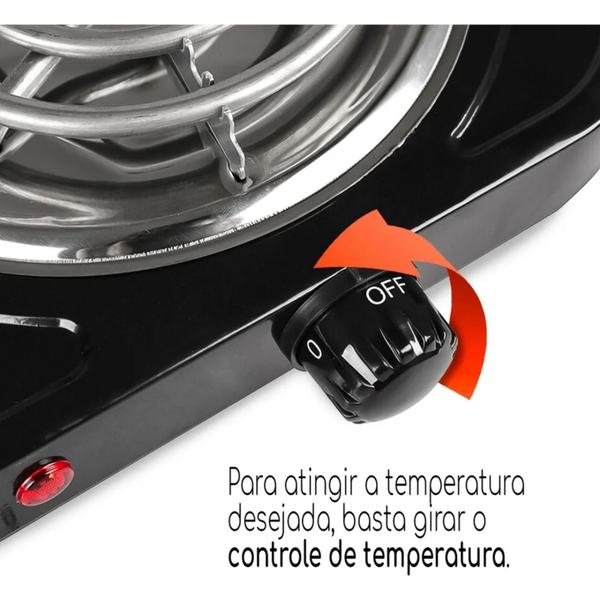 Imagem de Fogareiro Elétrico 1000 Watts Fogão Cooktop Qualquer Panela