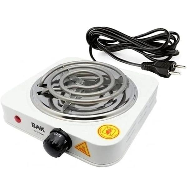 Imagem de Fogareiro Eletrico 110v Cooktop Camping 1 Boca 1000w BAK AD-C101-110 Branco