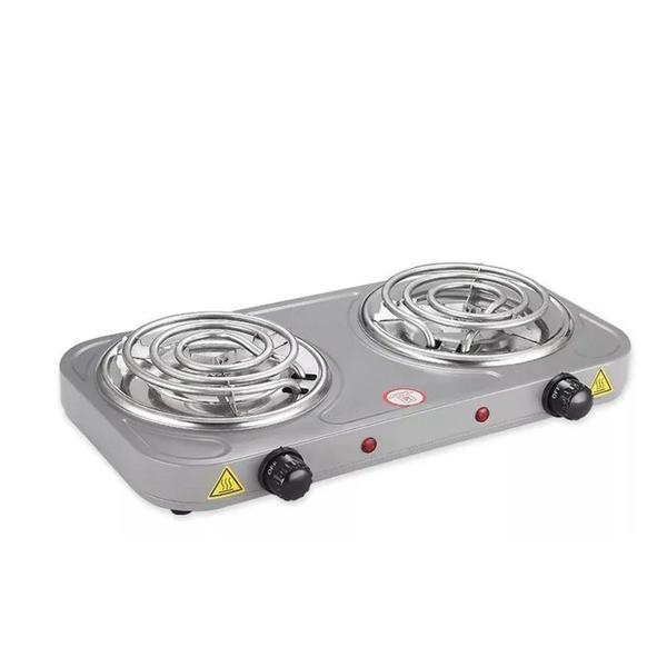 Imagem de Fogareiro Eletrico 110v Cooktop Camping 2 Bocas 2000w BAK F2B110 Cinza