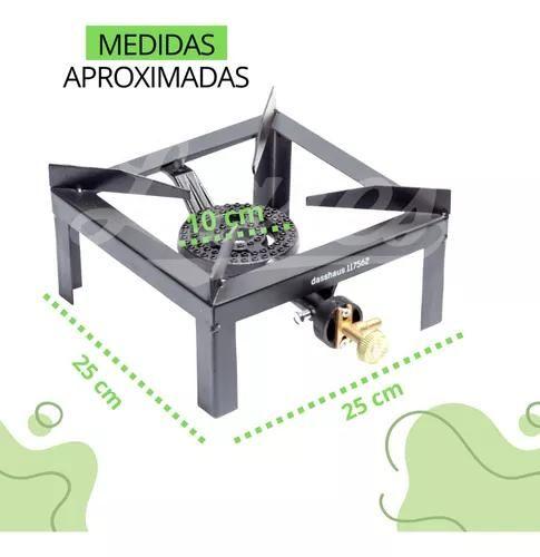 Imagem de Fogareiro Industrial 1 Boca - Metal, Regulador de Chama e Pino para Mangueira