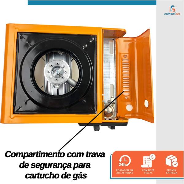 Imagem de Fogareiro Mini Fogão A Gás Camping Portátil Com Acendimento Automático 1 Boca Starfer