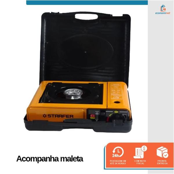 Imagem de Fogareiro Mini Fogão A Gás Camping Portátil Com Acendimento Automático 1 Boca Starfer