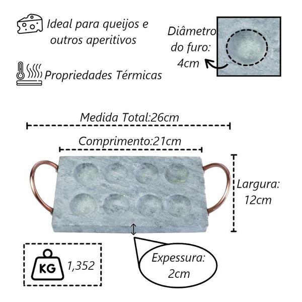 Imagem de Fogareiro Réchaud P E Provolera Retangular 21X12 Pedra Sabão