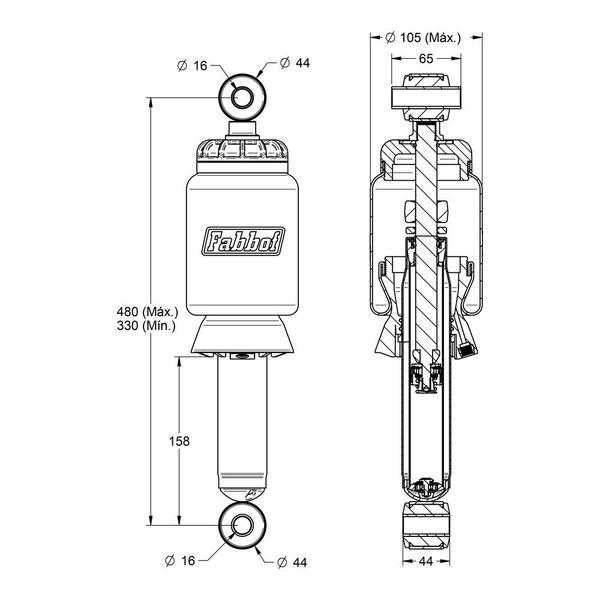 Imagem de Fole Pneumático Cabine Iveco Eurotech Traseira