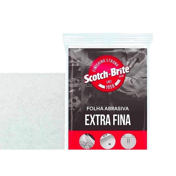 Imagem de Folha Abrasiva Extra Fina Scotch Brite 3M Pacote Com 2 Folhas