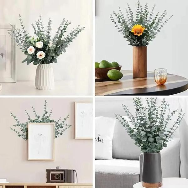 Imagem de Folha De Eucalipto Flor Decoração 24 Peças Folha De Dinheiro De Eucalipto Artificial Para Decoração