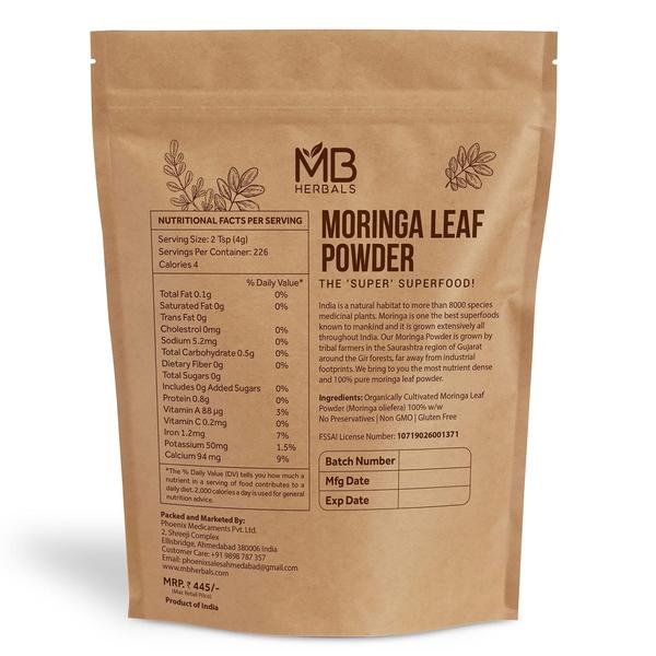 Imagem de Folha de Moringa em pó MB Herbals 454g  100% puro