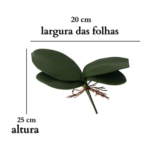 Imagem de Folha De Orquídea Com Raiz 30X10Cm Planta Artificial