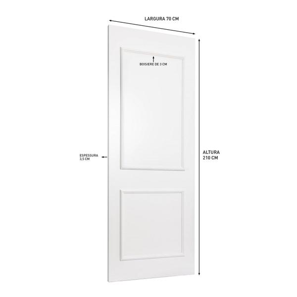 Imagem de Folha de Porta Boiserie Colméia Branco 210cmx70cmx3,5cm Casablanca