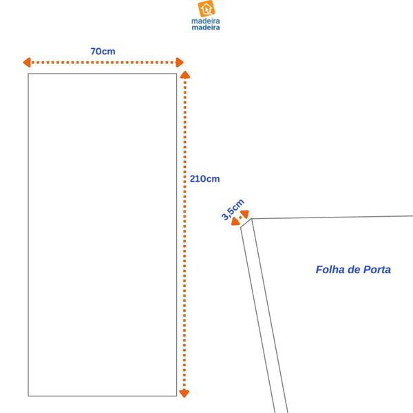 Imagem de Folha de Porta de Madeira 210x70cm Duraplac Marrom