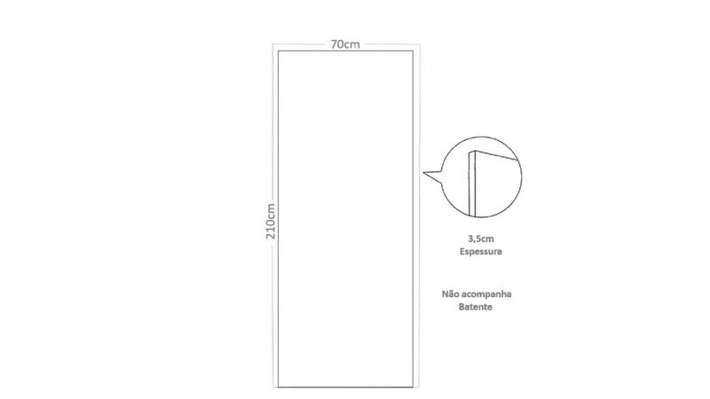 Imagem de Folha de Porta Madeira Decorada 210x70cm Espessura 3,5cm Cantareira MGM