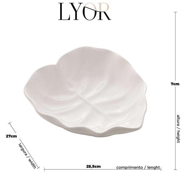 Imagem de Folha Decorativa de Ceramica Banana Leaf Branco 4508 Lyor