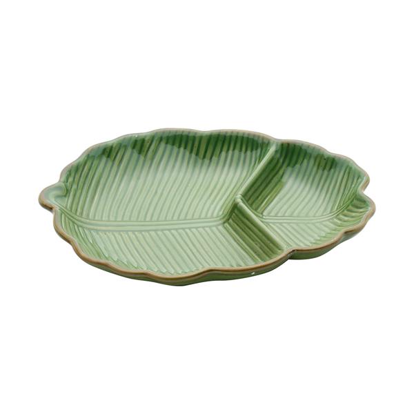 Imagem de Folha Decorativa de Cerâmica Banana Leaf Verde 26,5cm x 20cm x 4cm - Lyor