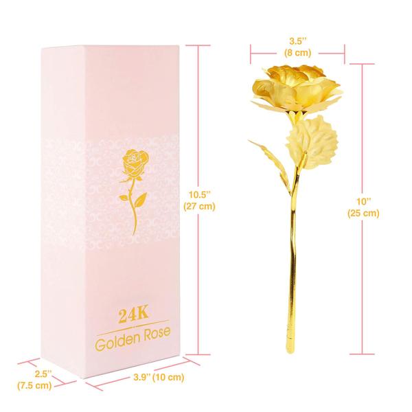 Imagem de Folha Gold Rose MedCA 24K de 10 polegadas com caixa de presente de luxo