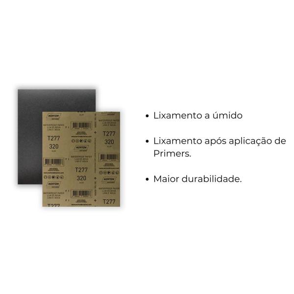 Imagem de Folha Lixa D'água T277 230X280mm PT200 (Kit c/ 25) Norton