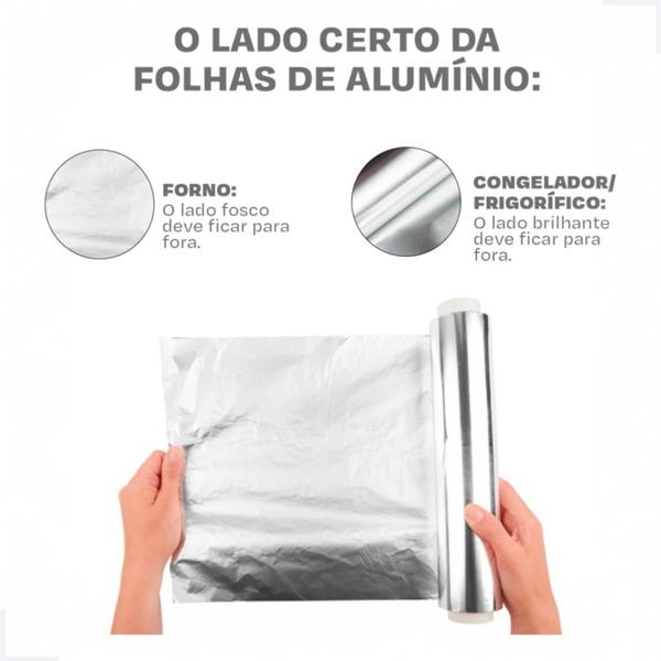 Imagem de Folha papel aluminio 45 cm 4 metros cx 25 un cozinha assados