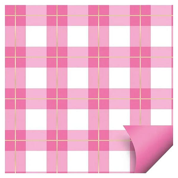 Imagem de Folha para Ovos de Páscoa Pascoa Double Face Quadri Rosa 69X89 cm - 5 un - Cromus Páscoa - Rizzo