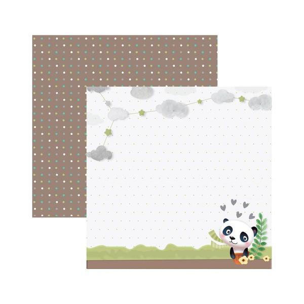 Imagem de Folha para Scrapbook Dupla Face Toke e Crie Baby Panda no Jardim 21822 - SDF847