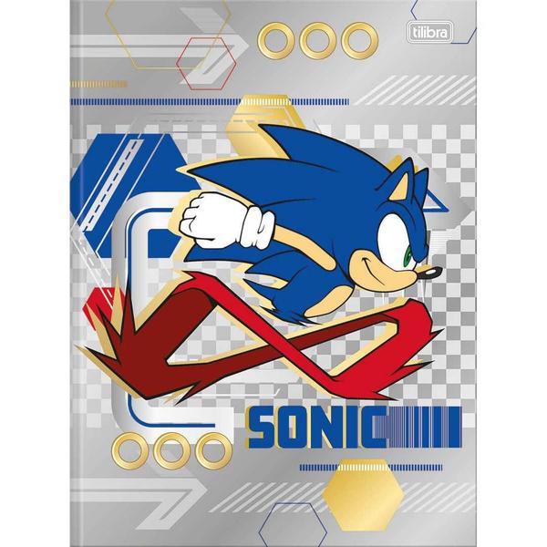 Imagem de  Folhas Caderno Brochura Sonic Grande 80 Folhas Tilibra