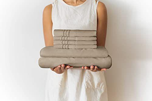 Imagem de Folhas de bolso extra profundas - Conjunto de folhas de 6 peças - Cal King Size Sheets Deep Pocket - Folhas de cama extra profundas - Deep California King Fitted Sheet Set - Folhas Super e Ultra Profundas - para Colchão Extra Profundo