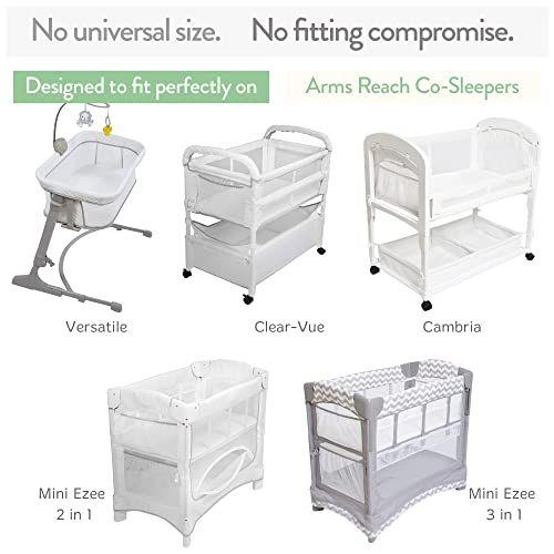 Imagem de Folhas equipadas com baixo compatível com braços alcançam cosleeper versátil, clear-vue, cambria e mini - Snuggly Soft 100% Jersey Cotton  2 Pack  Não para Ideal Ezee