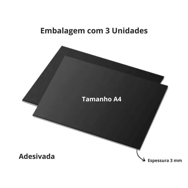 Imagem de Folhas Manta Magnética Adesivada A4 0,3mm Imã De Geladeira 3 Un.