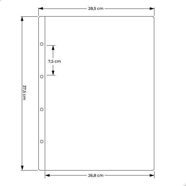 Imagem de Folhas Pretas Para Documentos 37,5x28,5 Acetato 2 Espaços