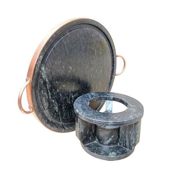 Fondue 32cm Panela 500ml Forma para Pizza 23cm Pilão Almofariz - Arte Nativa Pedras Imagem de Fondue 32cm Panela 500ml Forma para Pizza 23cm Pilão Almofariz