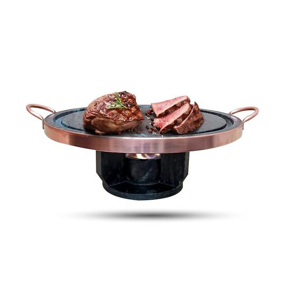 Imagem de Fondue De Carne 32 Cm + Grelha 32Cm Em Pedra Sabão