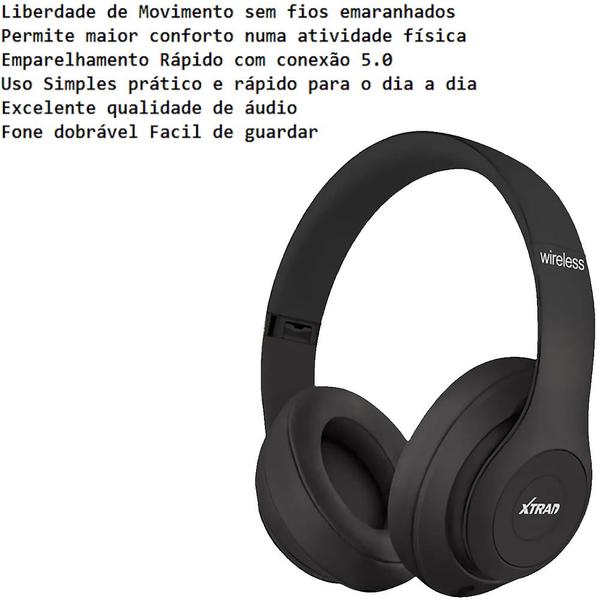 Imagem de Fone Bluetooth 5.0 Sem Fio Headset Extra Bass Xtrad LC 815