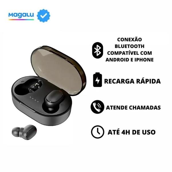 Imagem de Fone Bluetooth de ouvido sem fio E6s preto