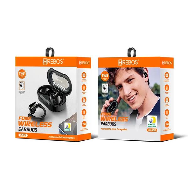 Imagem de Fone Bluetooth Earbuds Eleva com Case Carregadora Hrebos 