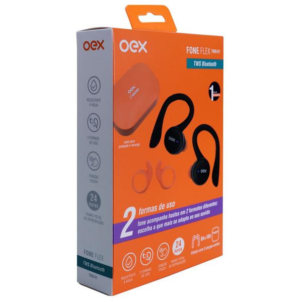 Imagem de Fone Bluetooth Flex TWS21, Preto/Laranja, OEX  OEX