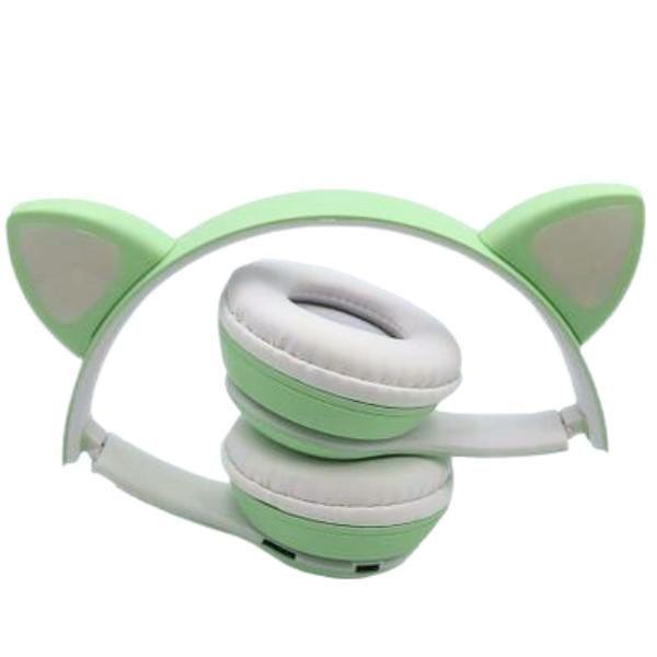 Imagem de Fone Bluetooth Orelha De Gato Led Colorido (VERDE)