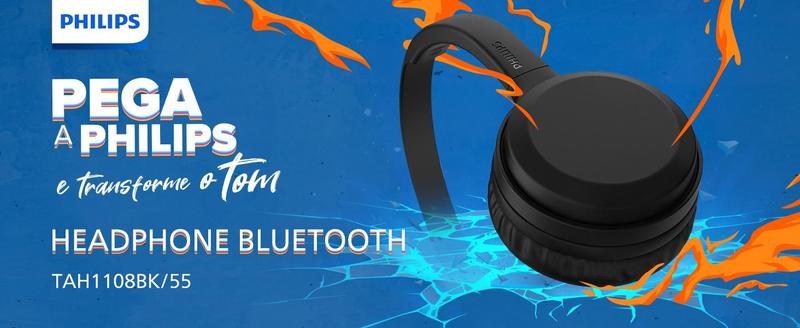 Imagem de Fone bluetooth philips com microfone tah1108bk/55