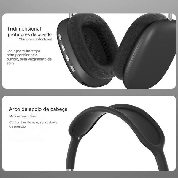 Imagem de Fone Bluetooth Sem Fio PRO 9: Qualidade Extreme, Ultra Bass, Ideal para Jogos, Esportes, Corrida e Academia