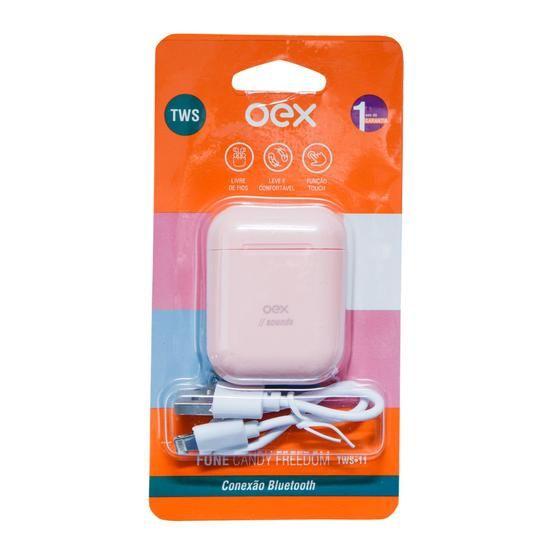 Imagem de Fone bluetooth sem fio tws para treino corrida academia Rosa - OEX