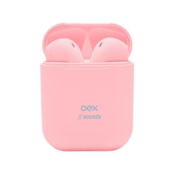 Fone bluetooth sem fio tws para treino corrida academia Rosa - OEX Imagem de Fone bluetooth sem fio tws para treino corrida academia Rosa - OEX