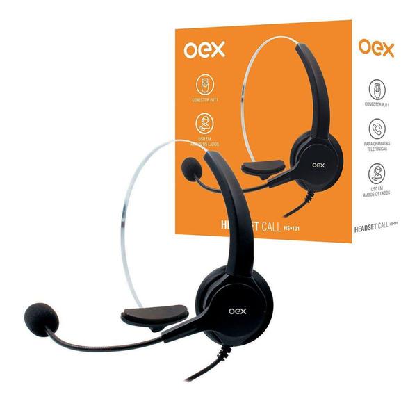 Imagem de Fone com Microfone OEX Call HS101 RJ11 Preto