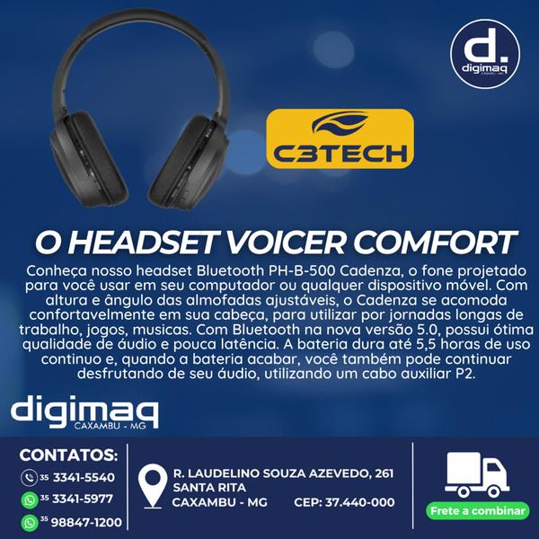 Imagem de Fone de Ouvido - 5.0 - Bluetooth - C3 Tech - PH-B-500BK - Preto