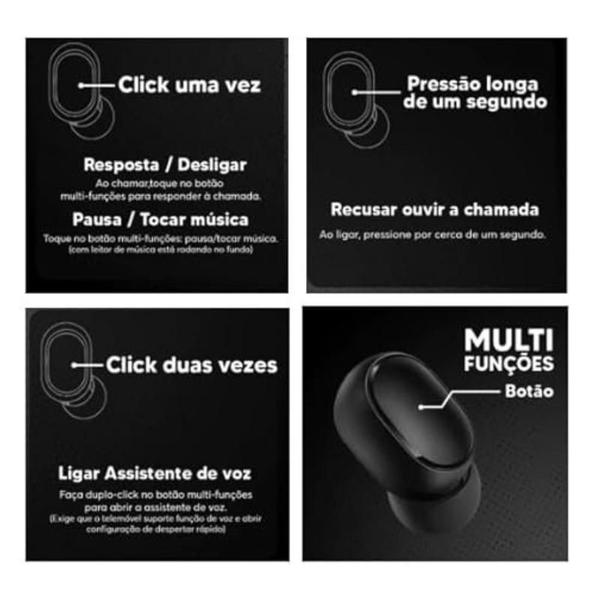 Imagem de Fone de Ouvido Bluetooth 5.0 Sem Fio Duplo Par Intra Auricular E6s - Cor Preto